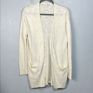 Madewell Cream Off White Open Front Long Cardigan Sweater XS